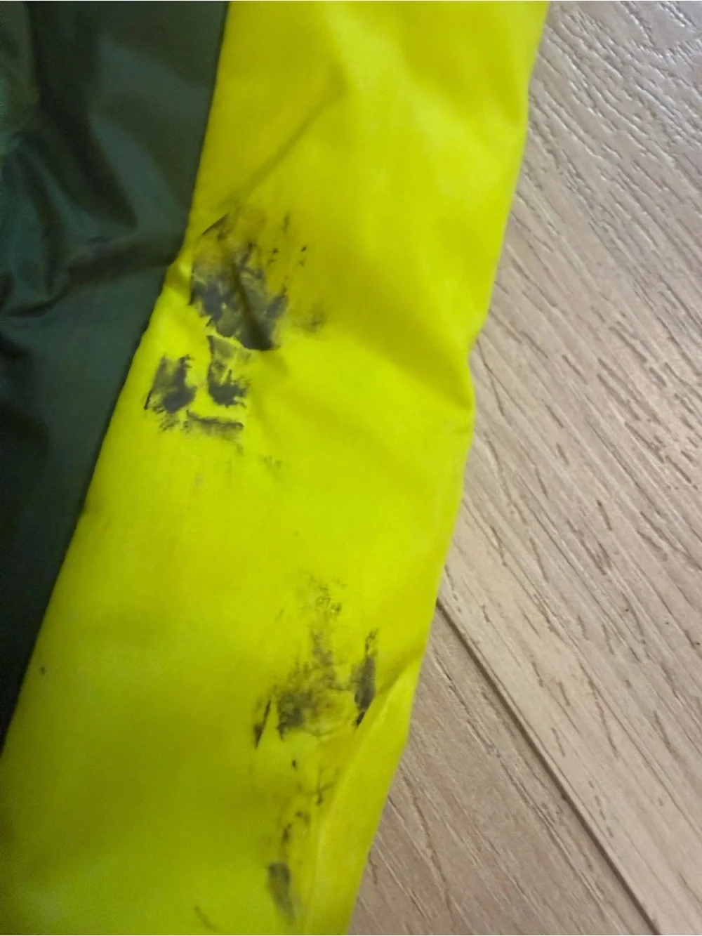 Green & Neon Yellow Roll-Top insulated pet bed for dogs